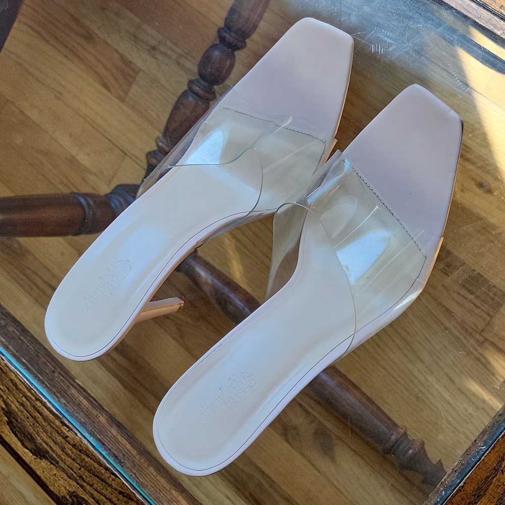 Charlotte Russe Clear Band Heels